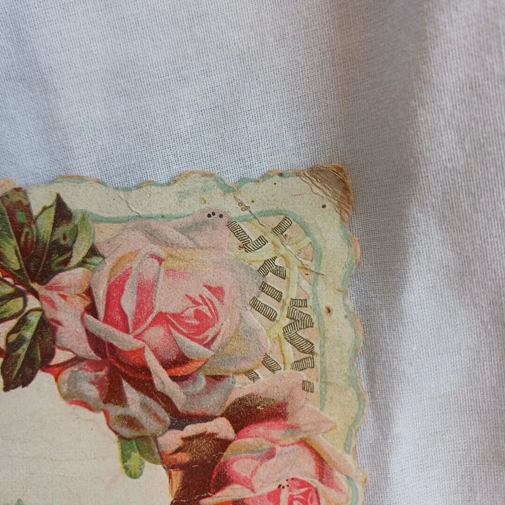 Victorian Die Cut Winter Scene Greeting Card